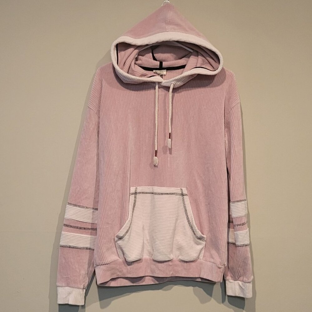 POL Blush Pink Ribbed Hoodie sz Small